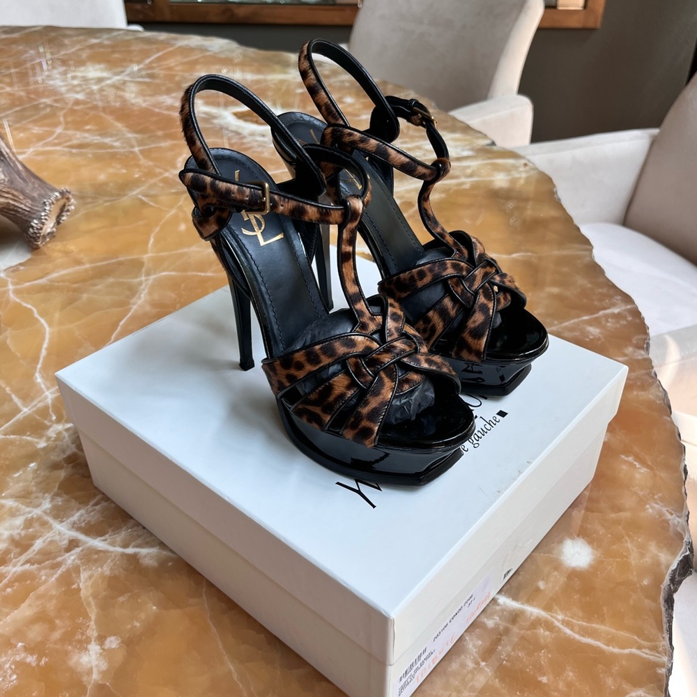 YSL Tribute Leopard Heels
